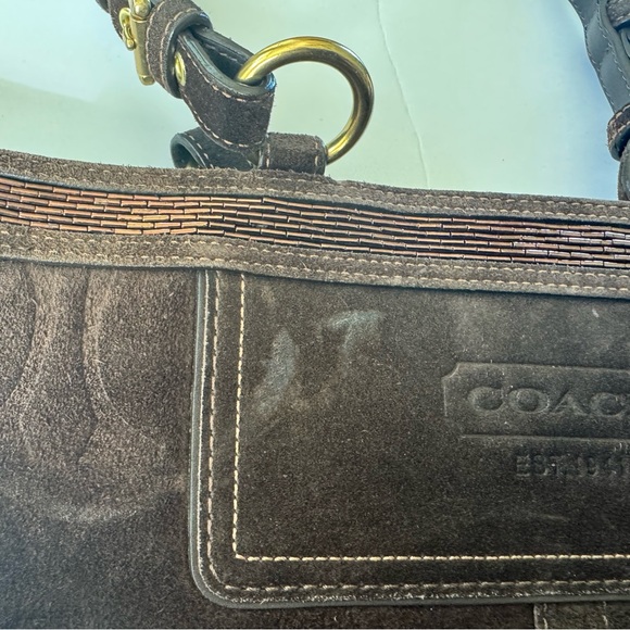 Coach Chocolate Brown Suede Shoulder / Handbag
